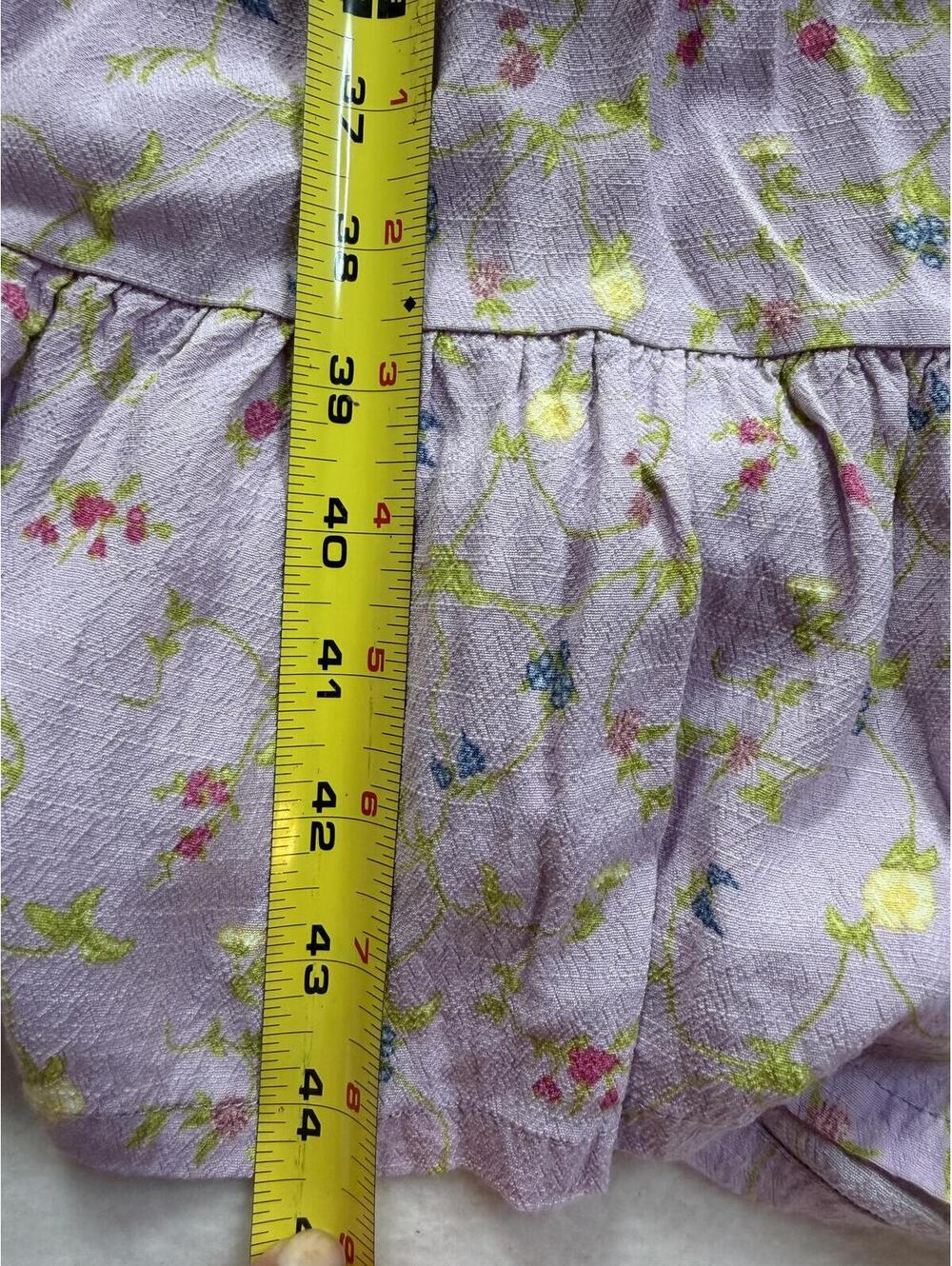 Matilda Jane Women's Lavender Floral Puff Sleeve Tiered Ruffle Dress Size Large‎ - Picture 3 of 4